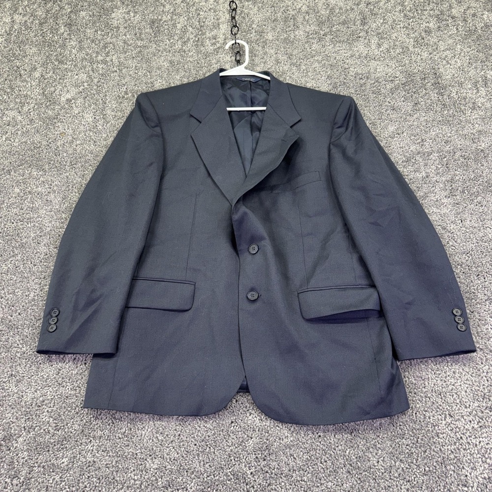 Vintage Biella Suit Jacket Mens 42 Blue Lined Blazer Classic Formal USA